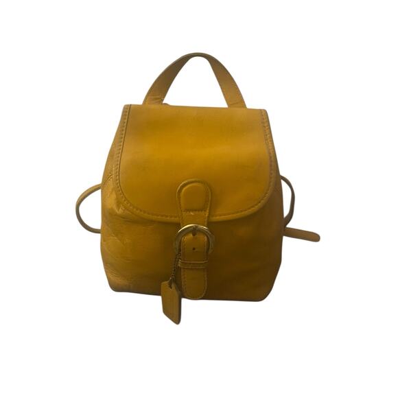 Vintage Coach Rare Soho Bantam Leather Backpack Banana Yellow One Size - Picture 10 of 12